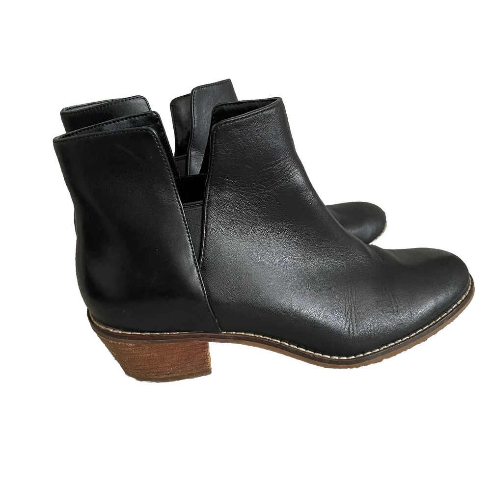 Cole Haan Ankle Boots Women 6.5 Black Good Leather Block Heel D44240